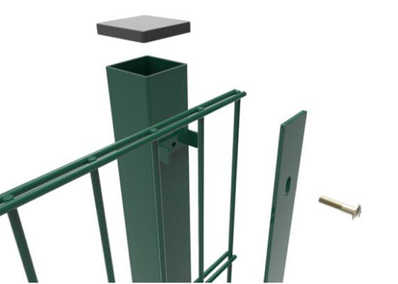 60 एमएम पोस्ट के साथ ग्रीन पीवीसी लेपित 868 डबल ट्विन वायर बाड़ ऊंचाई 1880 एमएम